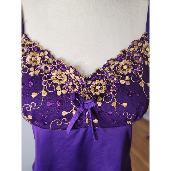 Y2K 90s Satin Fairy Top M Lace Romantic Whimsigoth Dainty Coquette Doll‎ Purple - Picture 4 of 10